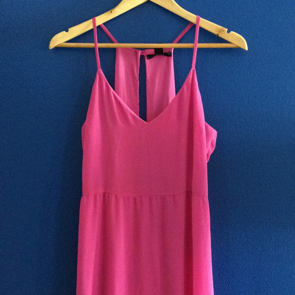 HP ⭐️ Pink maxi dress side cut out magenta gown S - Picture 6 of 6